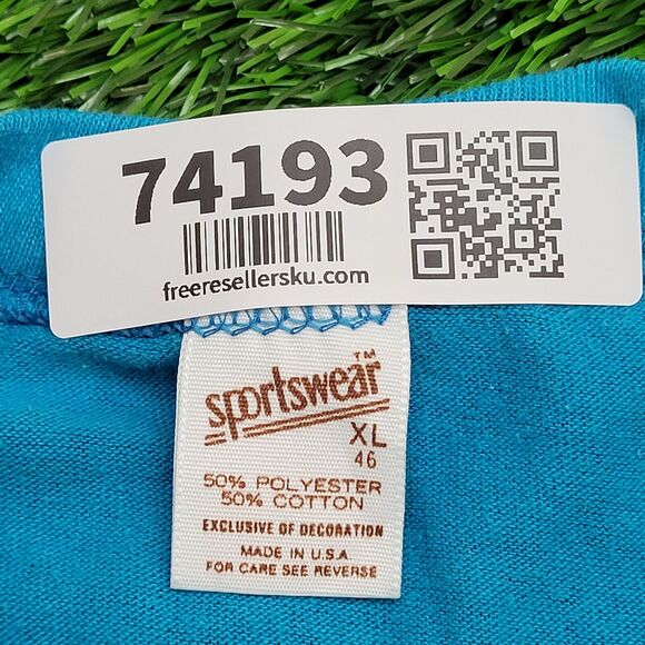 Vintage 80s Army Wife Cropped Shirt Womens XL 22x18 Blue - Picture 6 of 12